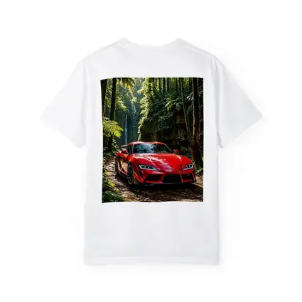 Red Toyota Supra Parked In Forest