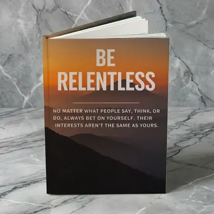 Be Relentless Motivational Quote Mountain Sunset