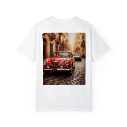 Alfa Romeo Classic Car Cobblestone Street Scene