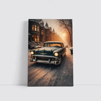 Chevrolet Bel Air Snowy Winter Street Scene