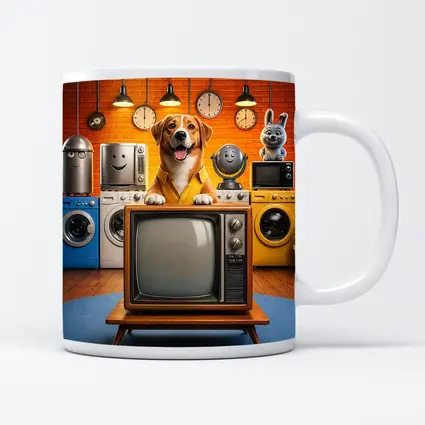 Happy Dog Retro TV Cartoon Appliances Room