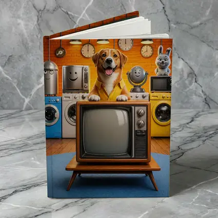 Happy Dog Retro TV Cartoon Appliances Room