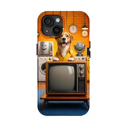 Happy Dog Retro TV Cartoon Appliances Room