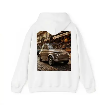 Classic Fiat 500 Parked On Cobblestone Street