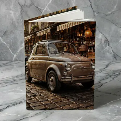 Classic Fiat 500 Parked On Cobblestone Street