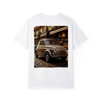 Classic Fiat 500 Parked On Cobblestone Street
