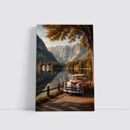 Retro Ford Classic Car Alpine Lake