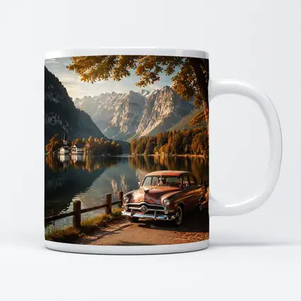 Retro Ford Classic Car Alpine Lake