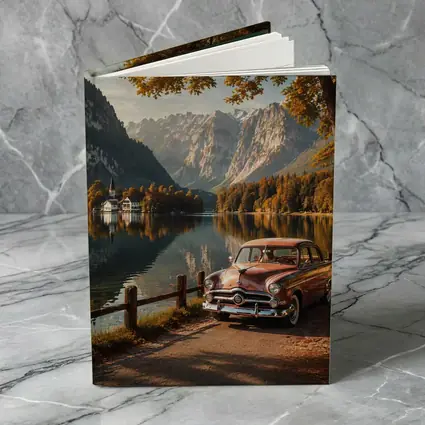 Retro Ford Classic Car Alpine Lake