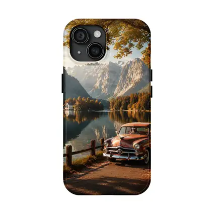 Retro Ford Classic Car Alpine Lake
