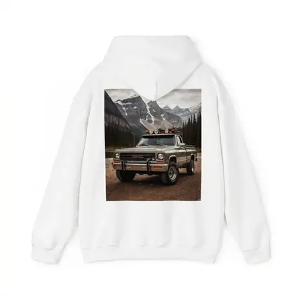 Classic GMC Truck Snow Mountain Backdrop