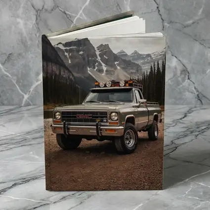 Classic GMC Truck Snow Mountain Backdrop