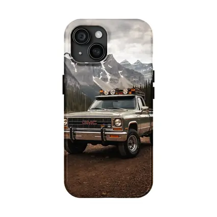 Classic GMC Truck Snow Mountain Backdrop
