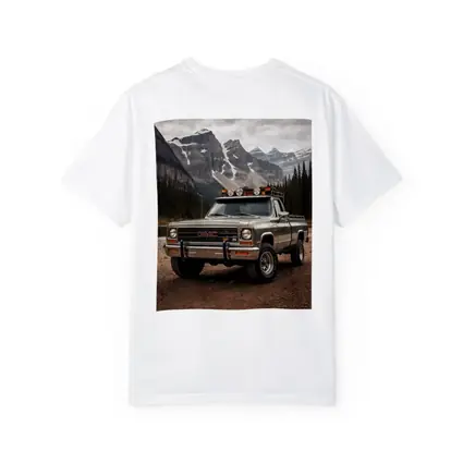 Classic GMC Truck Snow Mountain Backdrop