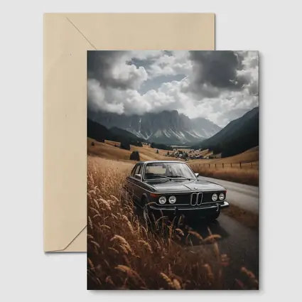 Classic BMW Sedan Mountain Valley Road