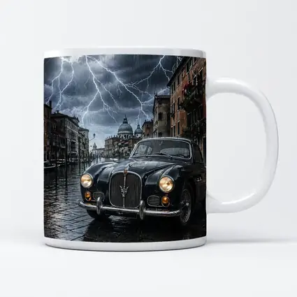 Maserati Classic Car Venice Thunderstorm Night
