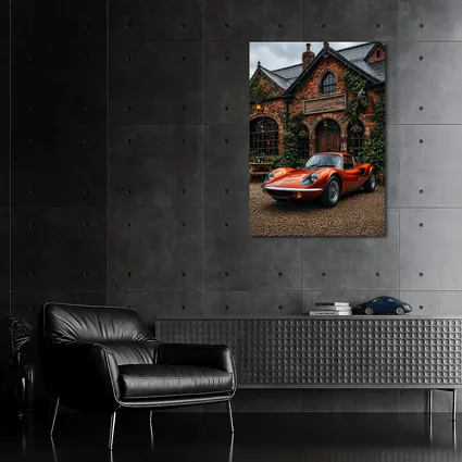 Lotus Elise Classic Red British Cottage Setting