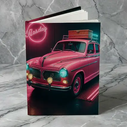 Retro Volvo Classic Car Neon Garage