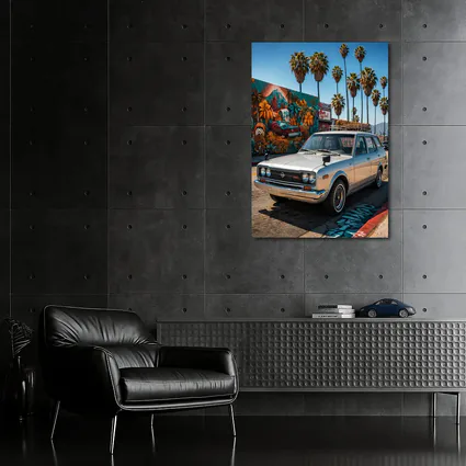 Retro Nissan Wagon Los Angeles Street Mural