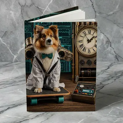 Shetland Sheepdog Scientist Steampunk Lab Setting