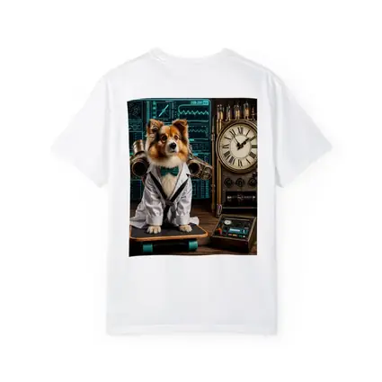 Shetland Sheepdog Scientist Steampunk Lab Setting