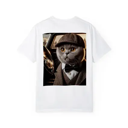 Scottish Fold Cat Detective Wearing Tweed Suit