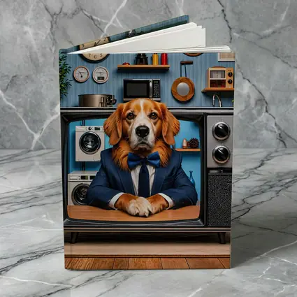 Beagle in Suit Retro TV Vintage Interior