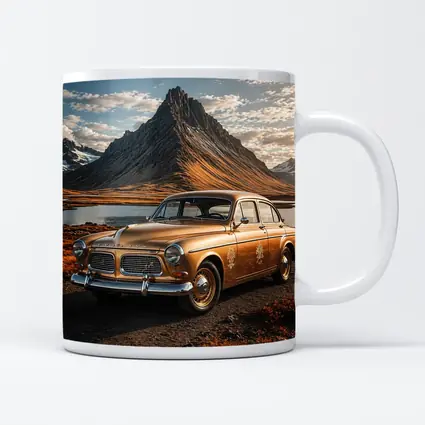 Gold Volvo Amazon Classic Mountain Landscape