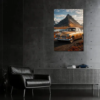 Gold Volvo Amazon Classic Mountain Landscape