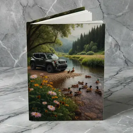 Jeep Renegade Parked By Peaceful River