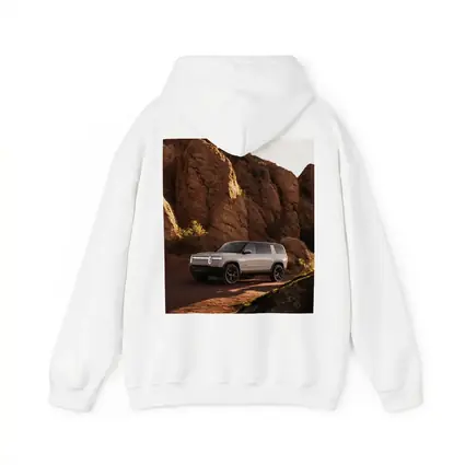 Rivian R1S SUV Rocky Desert Landscape
