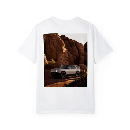 Rivian R1S SUV Rocky Desert Landscape
