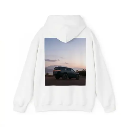 Rivian R1S Dark Green Mountain Sunset
