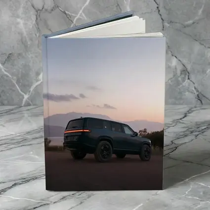 Rivian R1S Dark Green Mountain Sunset