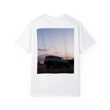Rivian R1S Dark Green Mountain Sunset