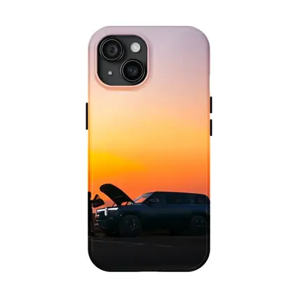 Rivian R1S Electric SUV City Sunset