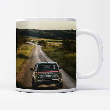 Rivian R1S On Rural Country Dirt Road
