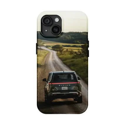 Rivian R1S On Rural Country Dirt Road
