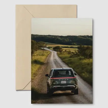 Rivian R1S On Rural Country Dirt Road