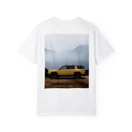 Rivian R1S Yellow SUV Mountain Landscape