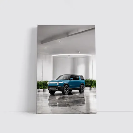 Rivian R1S Electric SUV White Studio