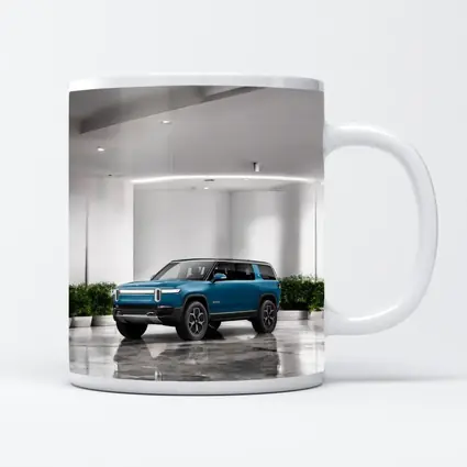 Rivian R1S Electric SUV White Studio