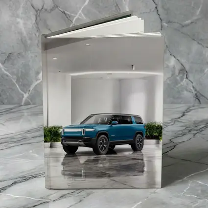 Rivian R1S Electric SUV White Studio