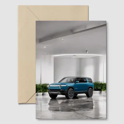 Rivian R1S Electric SUV White Studio