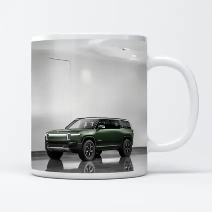 Rivian R1S Green SUV Clean White Studio