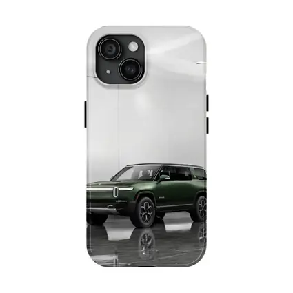 Rivian R1S Green SUV Clean White Studio