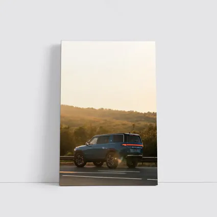 Rivian R1S SUV Golden Hour Road