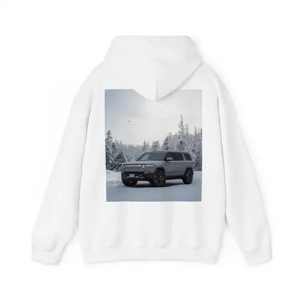 Rivian R1S SUV Snowy Winter Forest