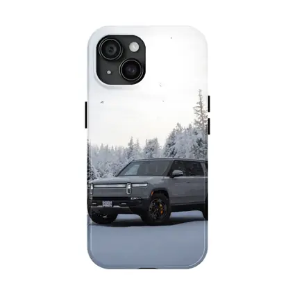Rivian R1S SUV Snowy Winter Forest