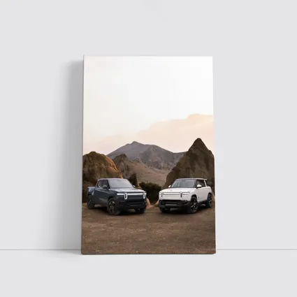 Rivian R1T R1S Desert Mountain Backdrop